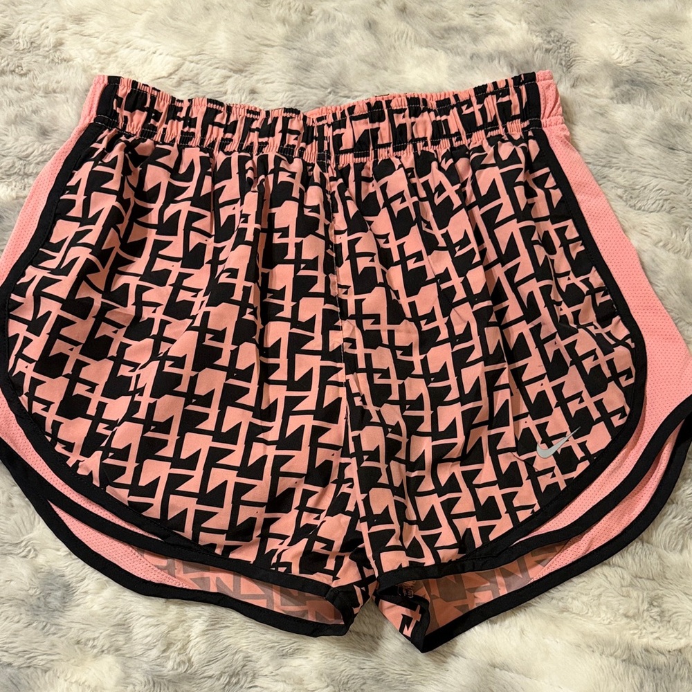 Nike Pink and Black Patterned Athletic Shorts